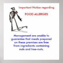 Aviso importante con respecto a las ALERGIAS ALIME Posters