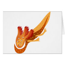 Axolotl Monster Orange Karte