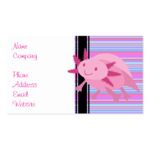 Axolotl rosado lindo del albino tarjeta personal