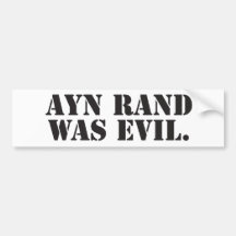 Ayn Rand era malvado Etiqueta De Parachoque