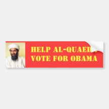 AYUDA AL-QUAEDA - VOTO PARA OBAMA ETIQUETA DE PARACHOQUE