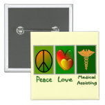 Ayuda médica del amor de la paz pins
