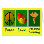 Ayuda médica del amor de la paz tarjeta