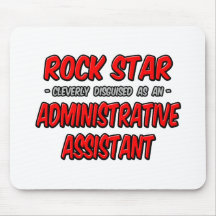 Ayudante administrativo de la estrella del rock… alfombrillas de ratones