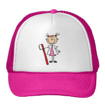 Ayudante de dentista con el cepillo de dientes gorros bordados
