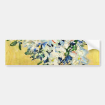 Azaleas blancas en un pote - Claude Monet Etiqueta De Parachoque