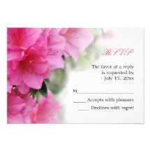 Azaleas de color rosa oscuro - tarjeta de RSVP Invitacion Personal