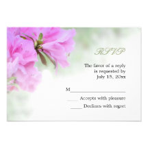 Azaleas rosadas suaves - tarjeta de RSVP Comunicado Personalizado