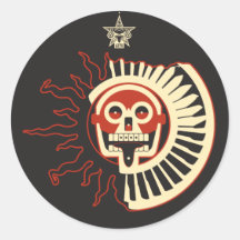 AZTK-Sol-negro-3 '' Pegatina Redonda