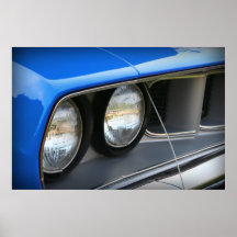 Azul 1971 de Plymouth 'Cuda Poster