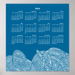 Azul 2013 del calendario de la ráfaga poster