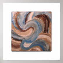 Azul abstracto 2 poster