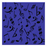 Azul adaptable de la invitación de las notas music