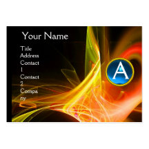 Azul amarillo negro vibrante del MONOGRAMA de SWIR Tarjetas De Visita