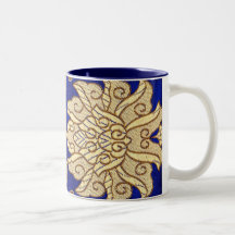 azul asiático taza de café
