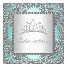 Azul azul Quinceanera del trullo de la tiara del t Anuncios