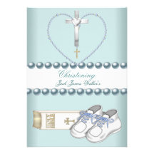 Azul blanco del rosa del muchacho del bautizo del  invitacion personalizada