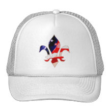 Azul blanco rojo -1 de la flor de lis gorras de camionero