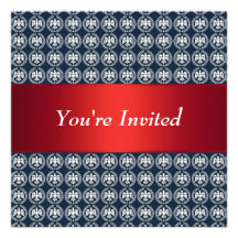 Azul blanco rojo patriótico de Eagle de la liberta Invitaciones Personales