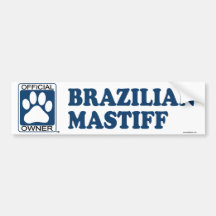Azul brasileño del mastín pegatina de parachoque