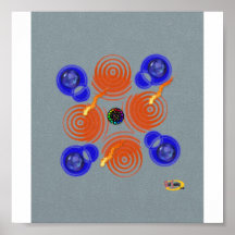 Azul-Brillante-Bolas Poster