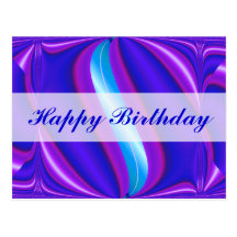 Azul brillante del feliz cumpleaños postal
