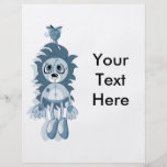 Azul colgante del peluche tarjeton