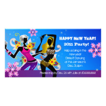 Azul de baile de la tarjeta de la foto del fiesta  tarjetas fotograficas personalizadas