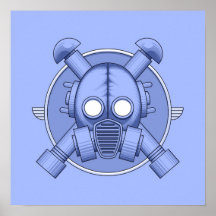 Azul de Gasmask del art déco Impresiones