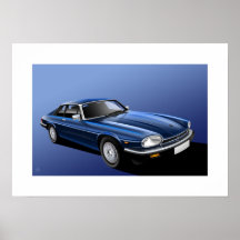 Azul de Jaguar XJ-S Posters