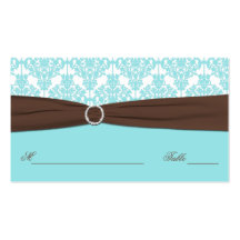 Azul de la aguamarina, Brown, tarjeta blanca del l Tarjeta Personal