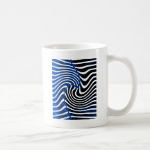 Azul de la cebra y negro abstractos tazas