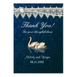 Azul de la elegancia del cisne del damasco - graci tarjeta personal