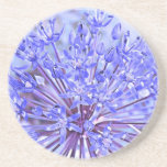 Azul de la flor del allium posavasos diseño