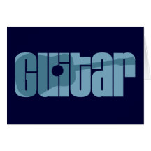 Azul de la guitarra acústica felicitaciones