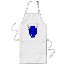 Azul de la máscara del diablo de Oni Delantales