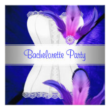 Azul de la pluma del fiesta de Bachelorette Comunicados Personales