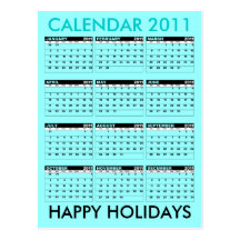 Azul de la postal del calendario 2011 buenas fiest