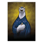 Azul de la tarjeta de la graduación del oso polar