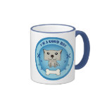 Azul de la taza del perro