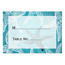 Azul de las estrellas de mar de Placecards del bod Tarjeta De Visita