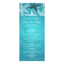 Azul de las estrellas de mar del programa del boda comunicados personales 