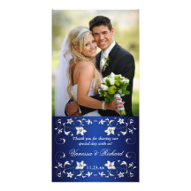 Azul de Navyl, tarjeta floral de plata de la foto  Tarjeta Personal
