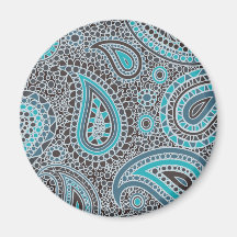 Azul de océano Paisley Iman Para Frigorífico