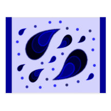 Azul de Paisley Tarjeta Postal