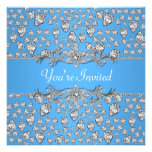 Azul de plata de los diamantes toda la invitación 