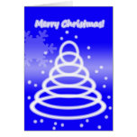 Azul del árbol de navidad del círculo felicitación