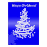 Azul del árbol de navidad que brilla intensamente tarjetas