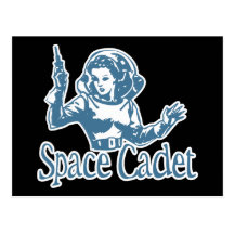 Azul del cadete del espacio postales