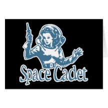 Azul del cadete del espacio tarjeta